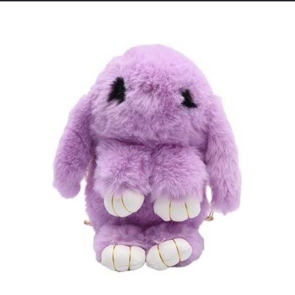 Kawaii Purple Plush Cute Rabbit Crossbody Bag/Backpack - Picture 2 of 13